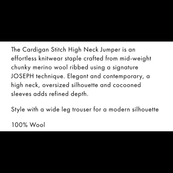 JOSEPH LTD CARDIGAN STITCH HIGH NECK JUMPER SWEATER MADE IN LONDON - Picture 5 of 8